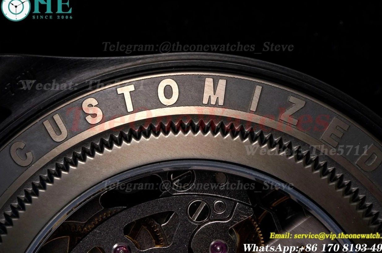 N6F Skeleton DLC Rubber 40mm Green RU DD4130 Dial Blaken On Daytona 0328